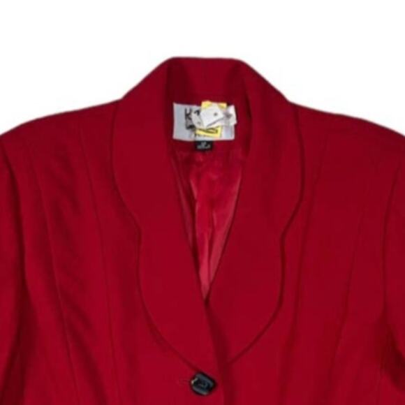 Kasper Wool Red Blazer | Size 12 - Picture 3 of 3